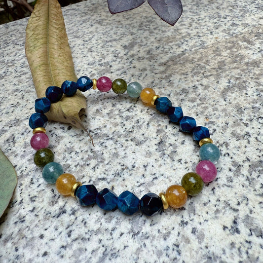 Blue Tiger Eye Multicolor Guardian Bracelet