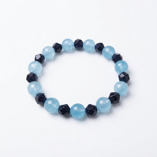 Aquamarine Black Spinel Calming Protection Bracelet