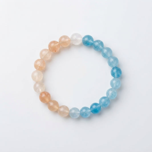 Pink Aventurine Blue Crystal Stress Relief Bracelet