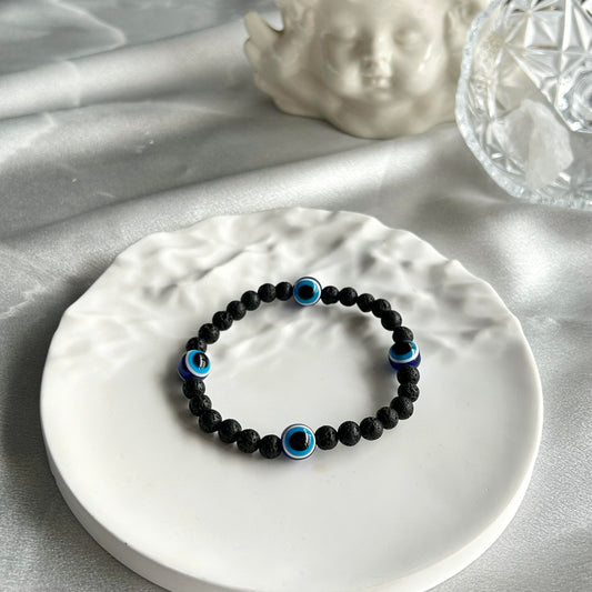 Lava Stone Evil Eye Protection Bracelet