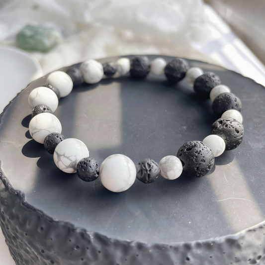 Volcanic Stone White Turquoise Energy Balance Bracelet