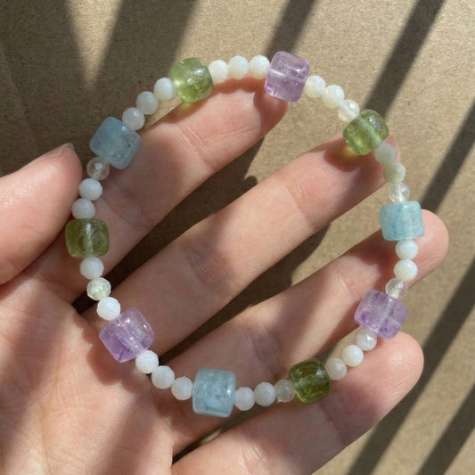 Multicolor Crystal Balance Luck Energy Bracelet