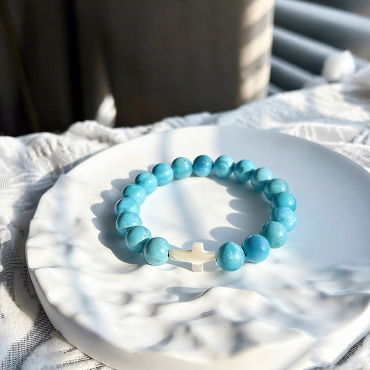 Turquoise Shell Cross Guardian Energy Bracelet