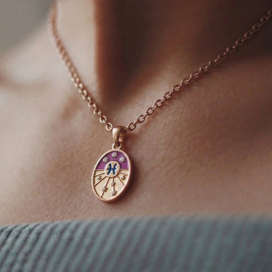 14K Zodiac Sign Pendant, Personalized Astrology Charm
