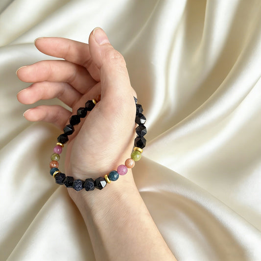 Black Spinel Multicolor Protection Bracelet