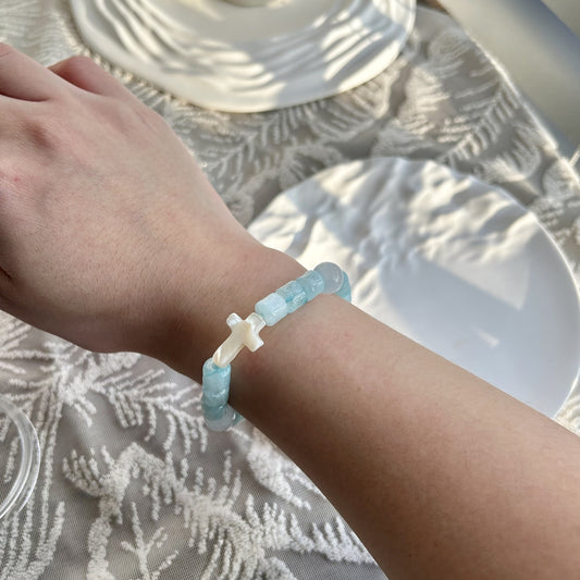 Aquamarine Cat Eye Guardian Energy Bracelet
