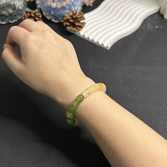 Citrine Green Phantom Crystal Wealth Energy Bracelet