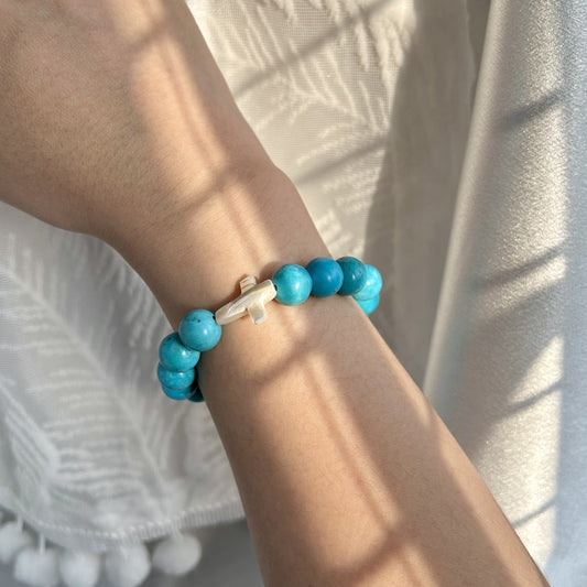 Turquoise Shell Cross Guardian Energy Bracelet