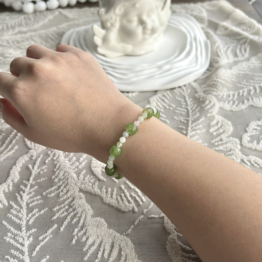 Green Crystal Morganite Energy Balance Healing Bracelet