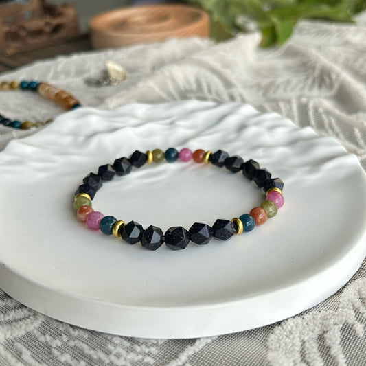 Black Spinel Multicolor Protection Bracelet