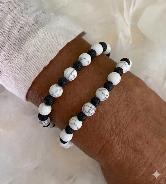 Volcanic Stone White Turquoise Energy Balance Bracelet