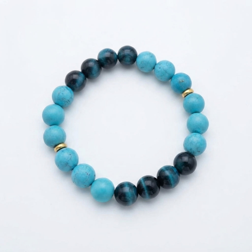 Blue Tiger Eye Turquoise Energy Bracelet
