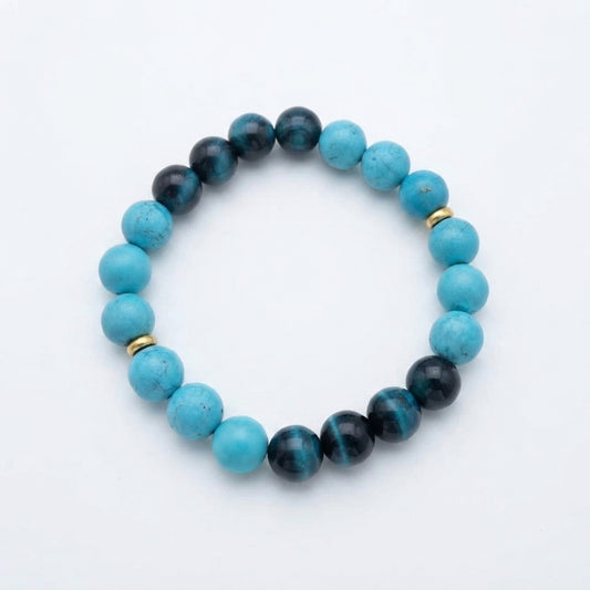 Blue Tiger Eye Turquoise Energy Bracelet