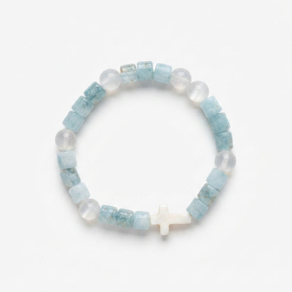 Aquamarine Cat Eye Guardian Energy Bracelet