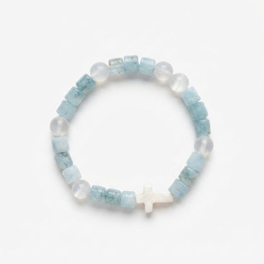 Aquamarine Cat Eye Guardian Energy Bracelet