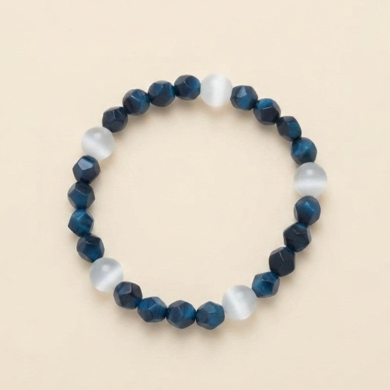 Blue Tiger Eye Cat Eye Energy Bracelet
