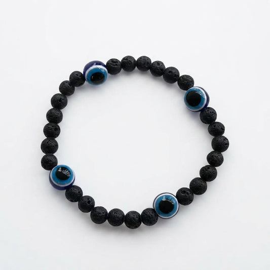 Lava Stone Evil Eye Protection Bracelet