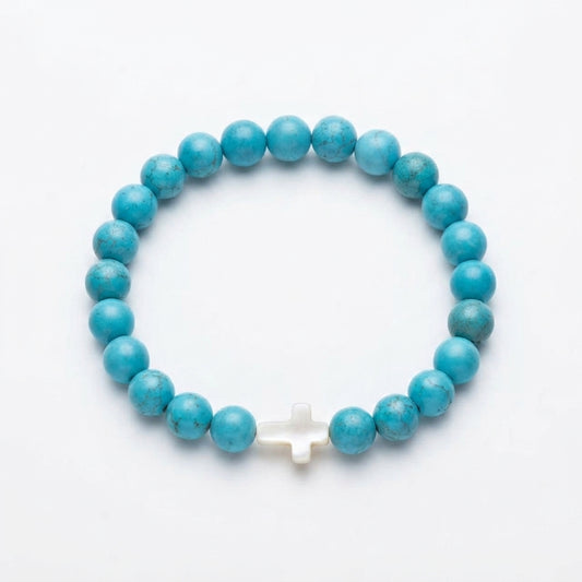 Turquoise Shell Cross Guardian Energy Bracelet